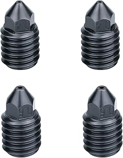 LANKEGU 2PCS 0.6mm and 2 PCS 0.4mm Hardened Steel Nozzles, 3D Printer Hardened Steel High Temperature Wear Resistant Nozzles for Carbon Combo P1P Upgraded Heat Block Kit