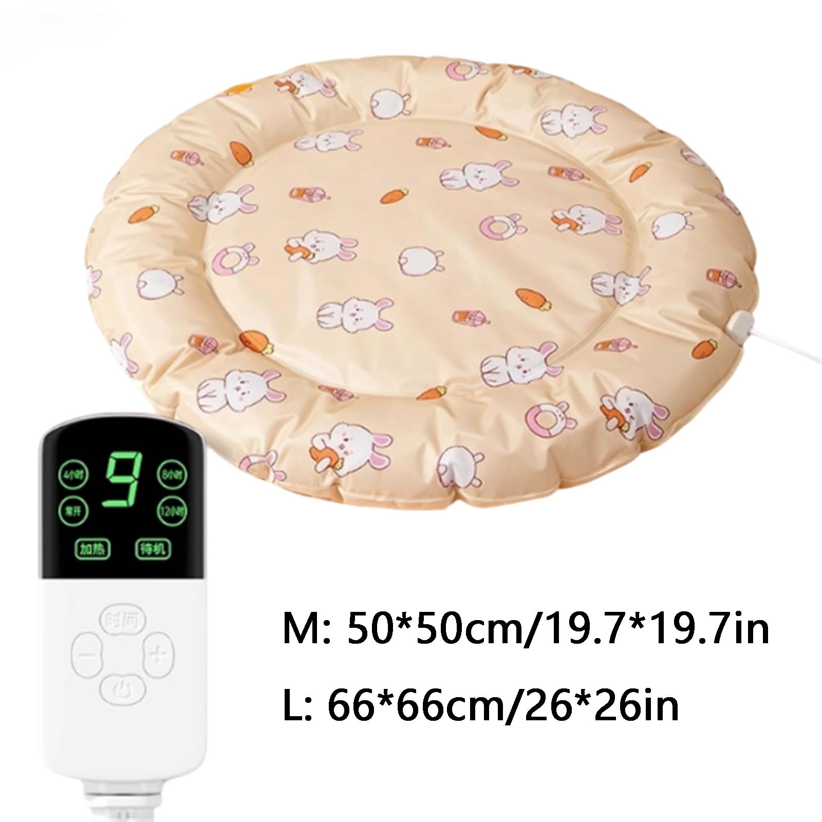 Calore per Animali Domestici, Cuscinetto riscaldato for Animali Domestici, Temperatura Regolabile(Pink,Medium)