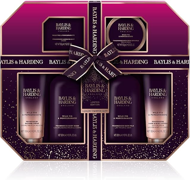 Baylis & Harding Wild Fig & Pomegranate Ultimate Luxury Pamper Bathing Gift Set - Vegan Friendly