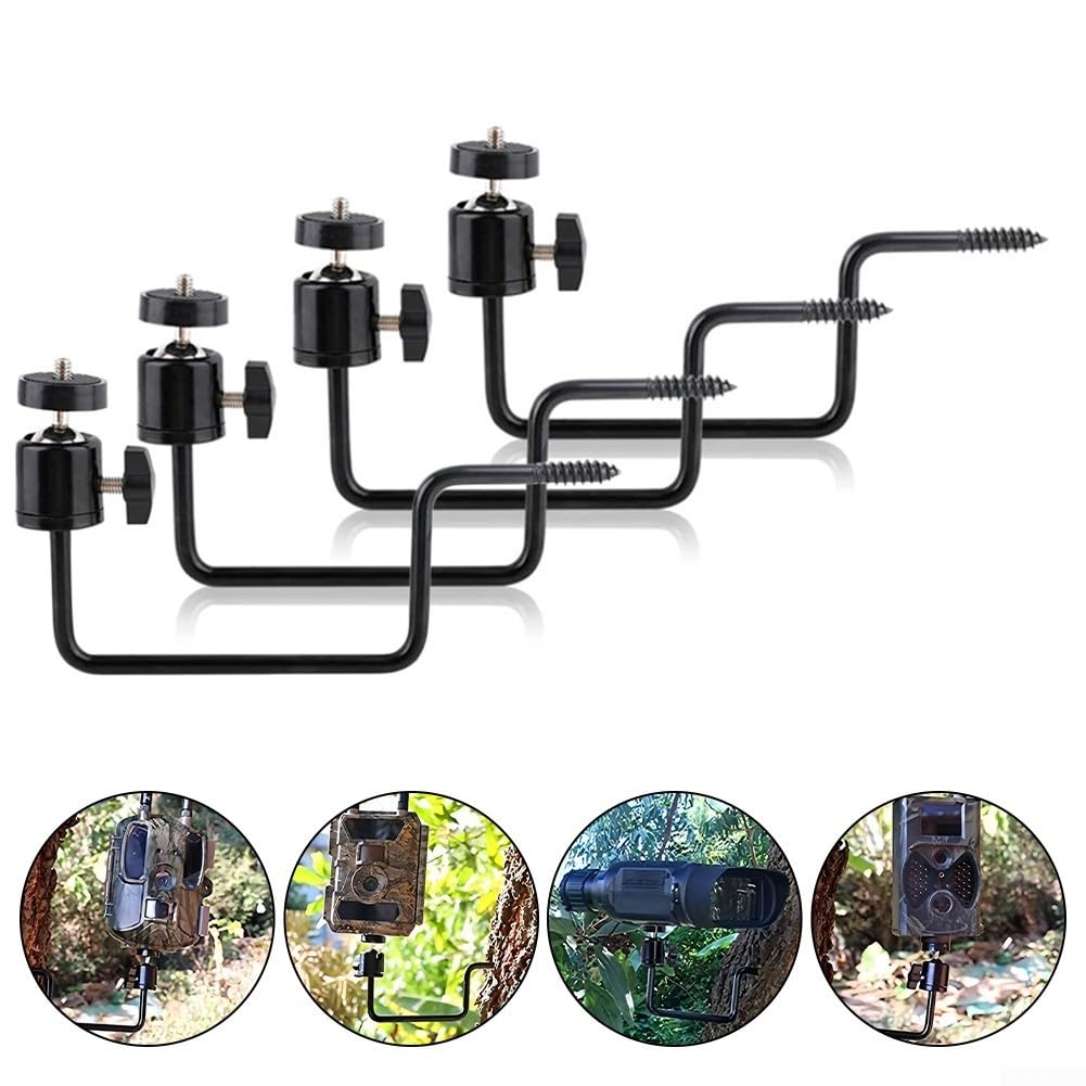 Soporte para cámara de sendero con instalación simple y ángulos ajustables para aventuras al aire libre (4 piezas)