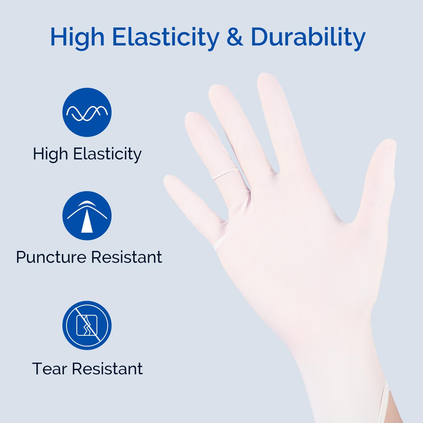 JMU Latex Gloves, Extra Thick 5 Mil Medical Exam Gloves, Powder Free, XS/S/M/L/XL, 100 Count/1000 Count: 1000 Medium