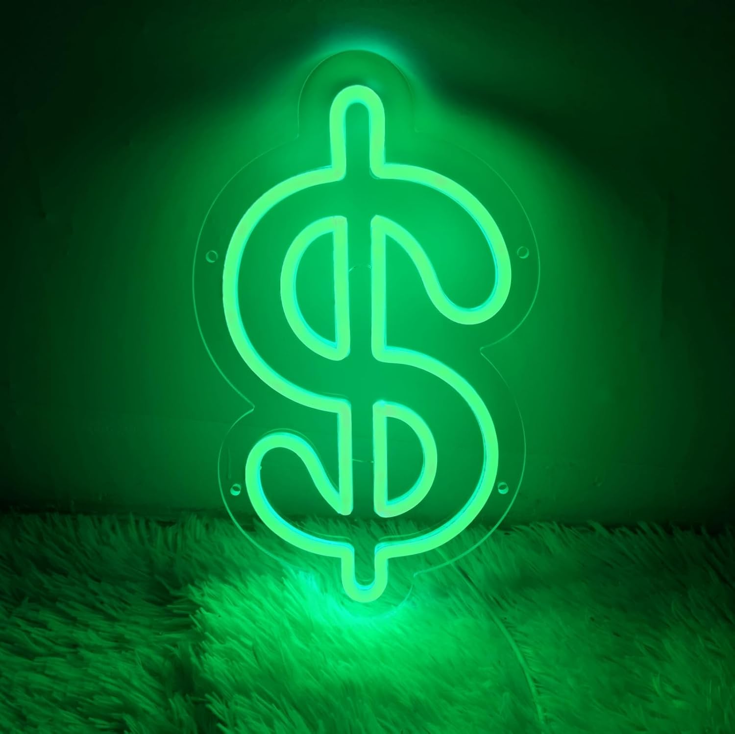 Dollar Neon Sign Money Neon Signs for Wall Decor Dollar Sign Decorations Dollars Money Obsessed Decorations LED Green Light for Bar Bedroom Party Love Money Wall Decoration, 11.9" x 7" - Image 2