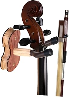 HEMOTON Soporte de Pared para Violín Base de Madera Colgador Resistente y Fácil de Instalar Accesorio para Hogar y Sala de Práctica Color Rojo Madera Elegante