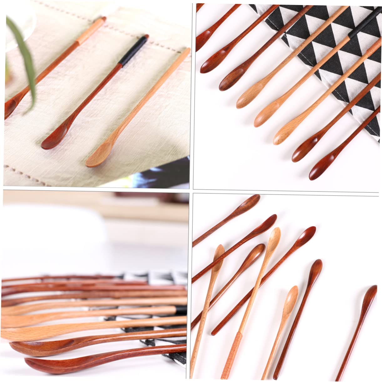 5pcs Thin Handle Mixing Spoon Drink Mixing Spoon Long Handle Spoons Wood Stirring Spoons Drink Stirring Spoon Wood Coffee Stirring Spoons Honey Mixing Spoon Honey Stirring Spoons