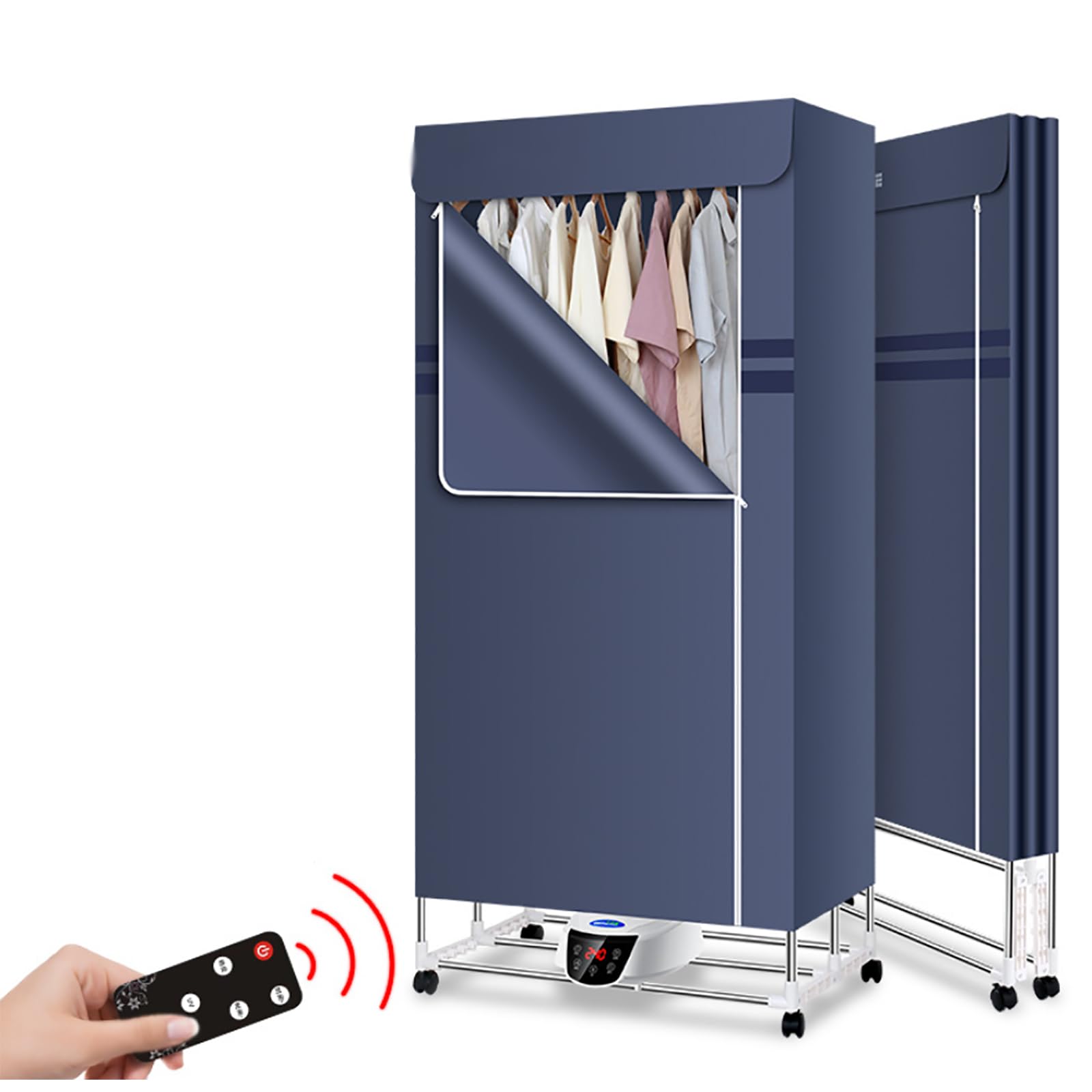Rejilla Para Secadora Ropa Eléctrica Eficiente, Secadora Ropa Eléctrica 2capas Con Dispositivo Móvil, Capacidad Carga: 5-10kg/energía Eólica: 2300/temporizador: 240min/solo 15cm Después Del Plegado
