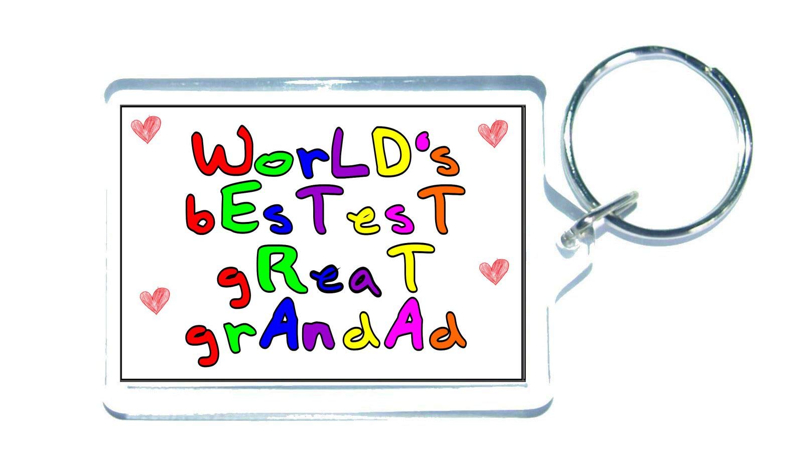 Decalarama Great Grandad Keyring - World's Bestest Great Grandad - Novelty Family Key Ring