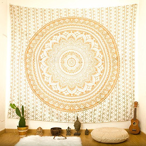 TI AMO Tapestry Wall Hanging, Mandala Wall Tapestry, Bohemian Chic Wall Decor, Boho Tapestry Decor for Bedroom Twin Size