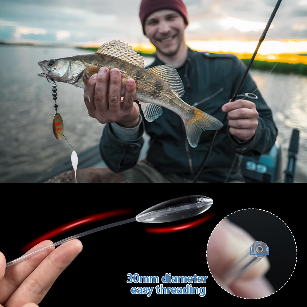 12 Piezas Fishing Sbirolino, 6 Lento Hundimiento 6 Flotantes 8 10 15 20 30 40g Kit de Pesca de Trucha, Fishing Bombetas Set para Cebo de Trucha Ideal para Masa de Espolón(Transparente + Blanco)