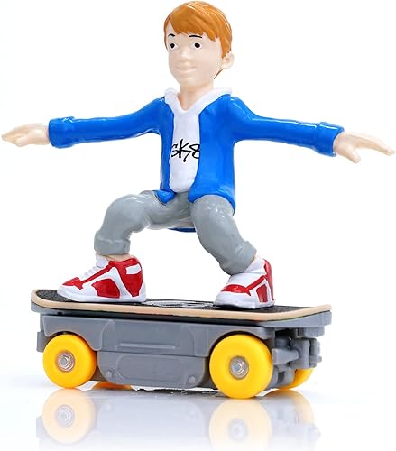 Miniatura 6 de NSI Toys #Boneless Super-Charged Mini Toy Stunt Skateboard with Poseable Skater Action Figure