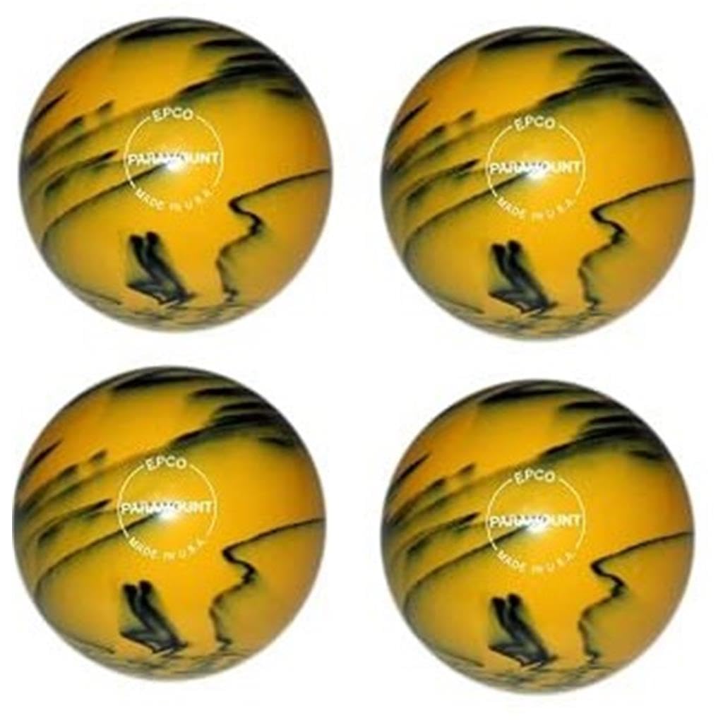 Bowlerstore Products EPCO Candlepin Bowling Balls - Marbleized Glow -Yellow & Black (4 1/2 inch- 2lbs. 6oz.) 4 Balls