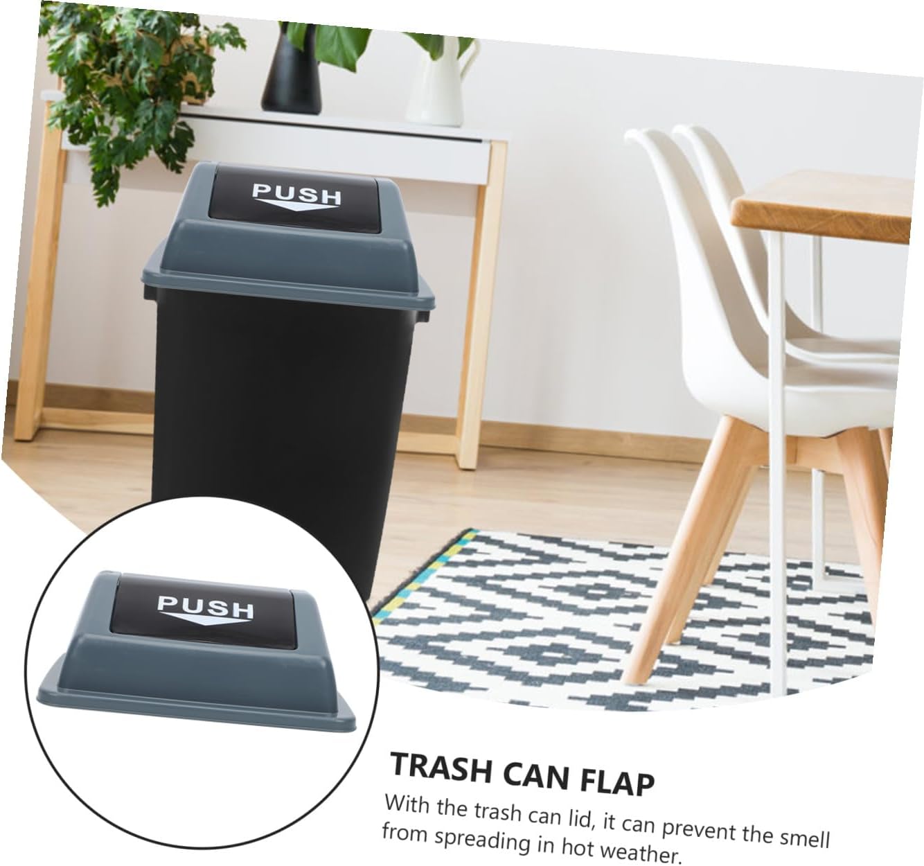 Trash Can Cover Grey Plastic Lid for Large Sanitation Waste Bins Easy to Install Clamshell Design for Outdoor Use and Environmental Protection