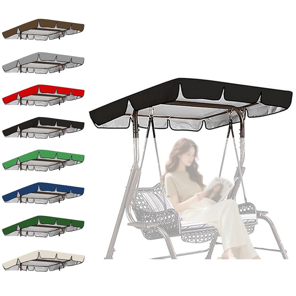 Qcknkmgg Black Replacement Canopy For Outdoor Swing, Porch Swing Canopy Replacement Multicolor Multiple Sizes(,56X47x7in(142X120x18cm))