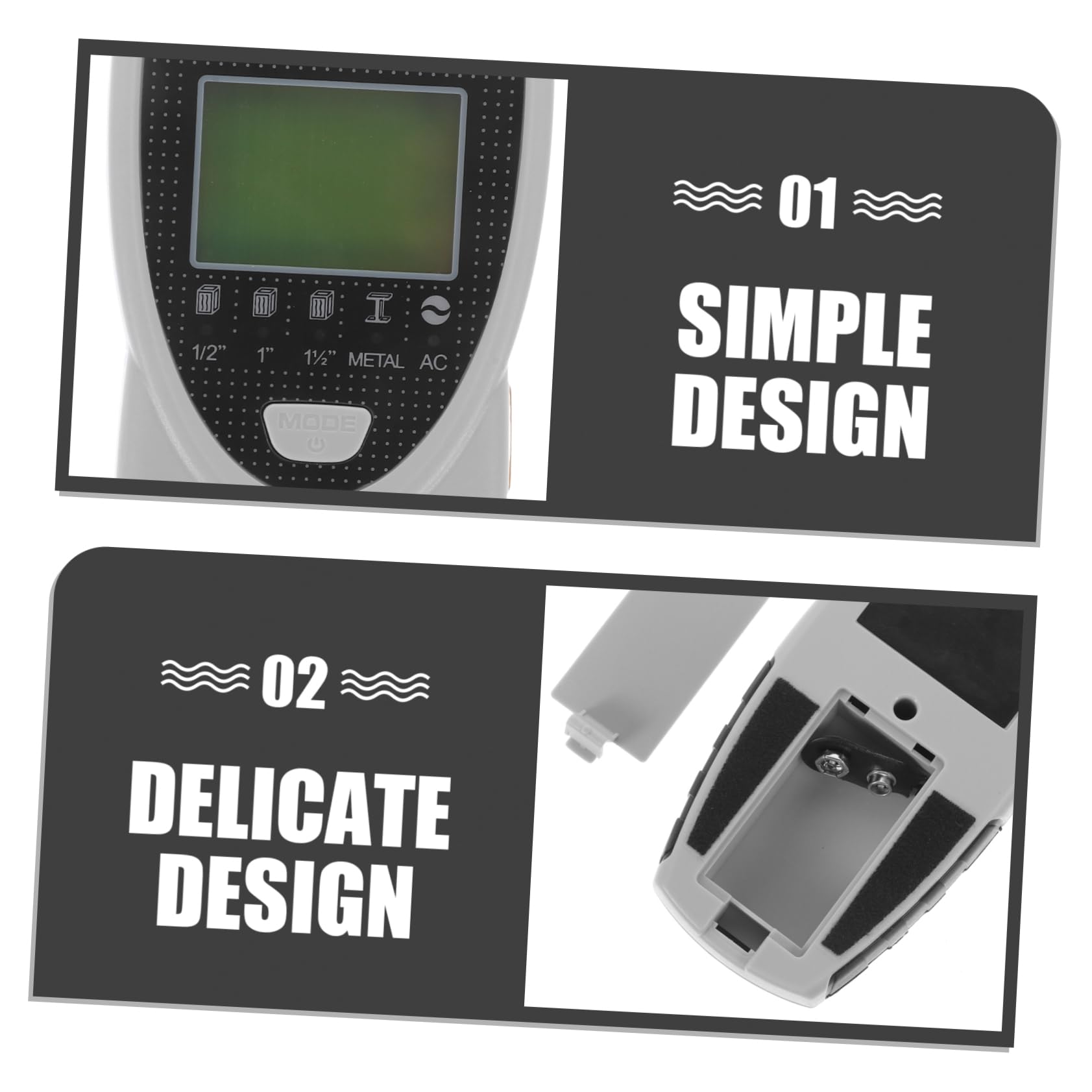OSALADI Scanner Da Parete Per Rilevamento Metalli e Fili Dispositivo Elettronico Multifunzione Design Ergonomico Utile Per Professionisti e Fai Da Te