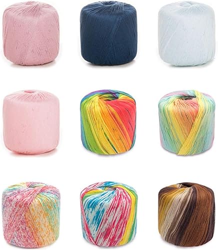 Miniatura 3 de 1 rollo de bolas de hilo de algodón teñido de hilo de colores hilos de algodón para ganchillo Hardanger punto de cruz bordado a mano 436.4 ft