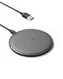 313 Wireless Charger (Pad), Qi-Certified, 10W Max Fast Charging for Samsung, Compatible with iPhone 16 Plus/15 Plus/14 Plus/12, AirPods (No AC Adapter, Not MagSafe Magnetic Charging Compatible)