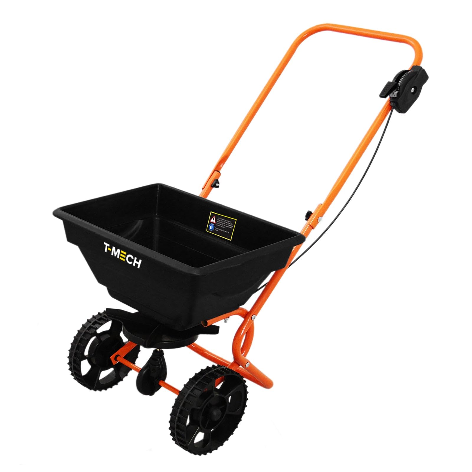 Niveleur de Pelouse & Épandeur Rotatif 100 cm x 32cm (Vert) Engrais Râteau Nivellement Jardin Lute Manche Extensible 1,15-1,9m Prise Facile Capacité 25kg Gravier Sable Graine Housse De Pluie & Gants