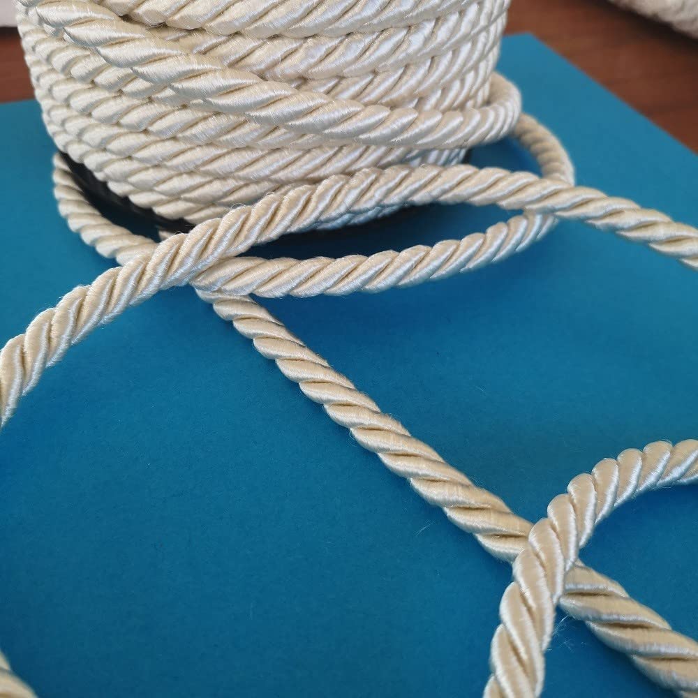 Cordone Intrecciato Turchese 8mm X 20m - Passamaneria Made In Italy Per Decorazioni - Foto 5