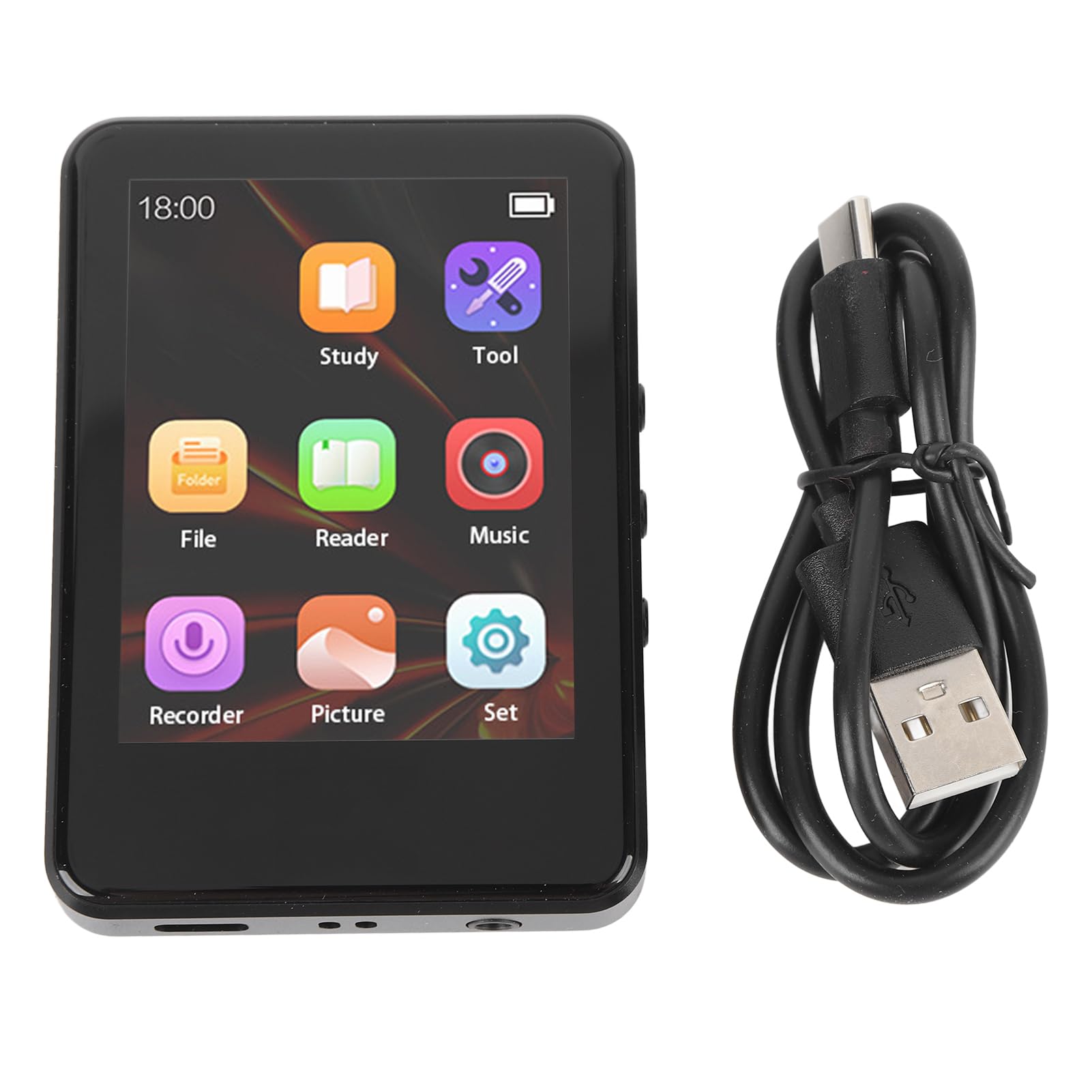 Zunate 2 Pièces Lecteur MP3 Écran Tactile 2,8 Pouces avec Haut-Parleur