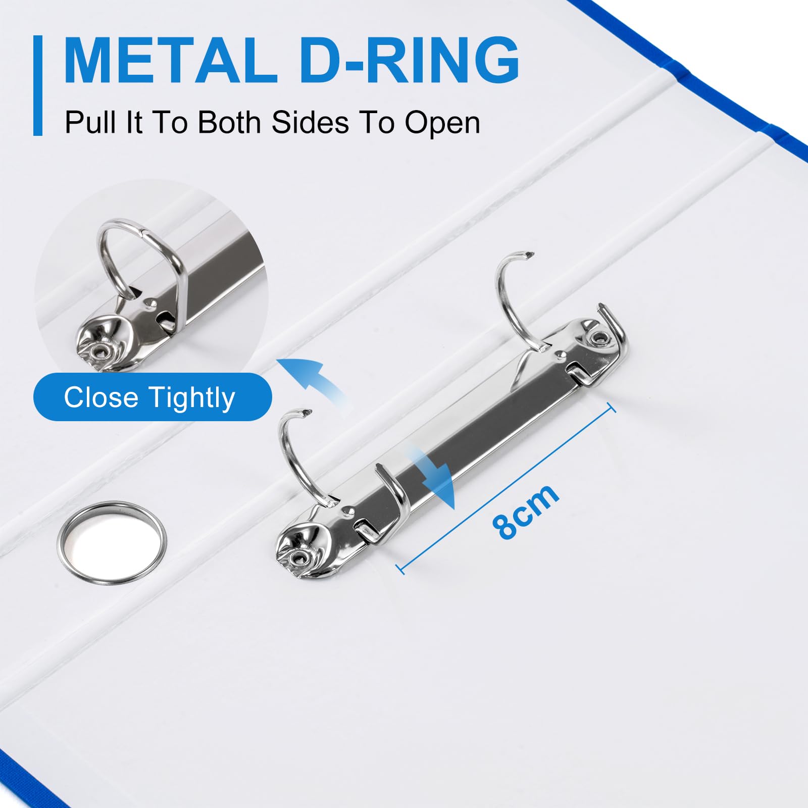 Hotyin Ring Binder with Clipboard, 4 Pack A4 Ring Binders, 45mm Spine, 2 D-Ring Binder & Clipboard - Image 4