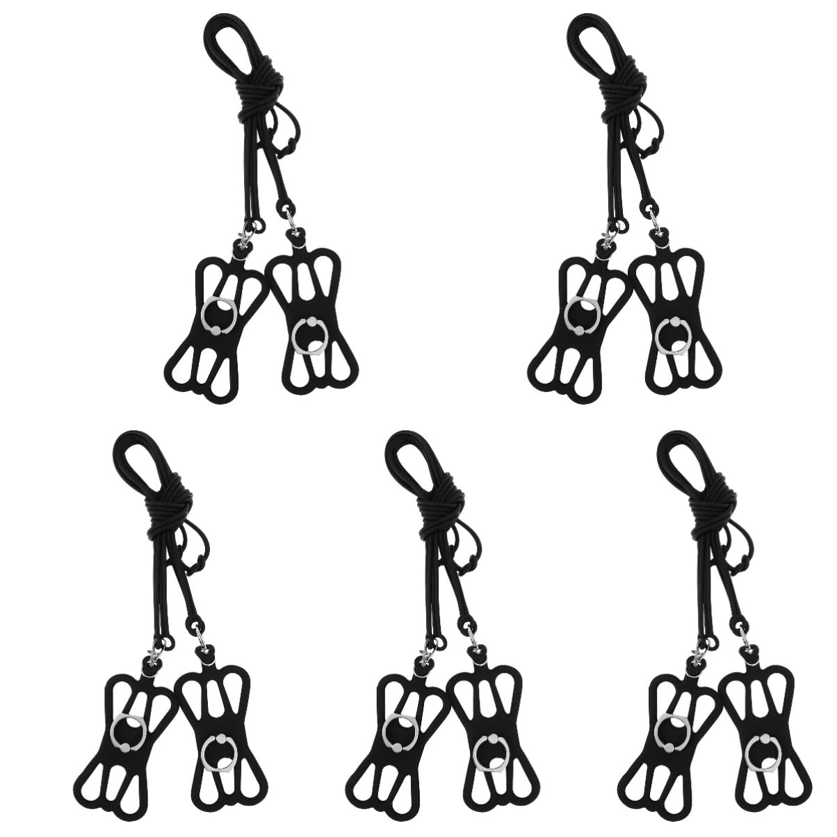 Gadpiparty Handy-lanyard-hülle Auto Einziehbar Pro Finger Band Handyzubehör Handyhalterung Handytasche Praktisch Handyhalter Um Den Hals Telefonhalter-lanyard Kieselgel Black