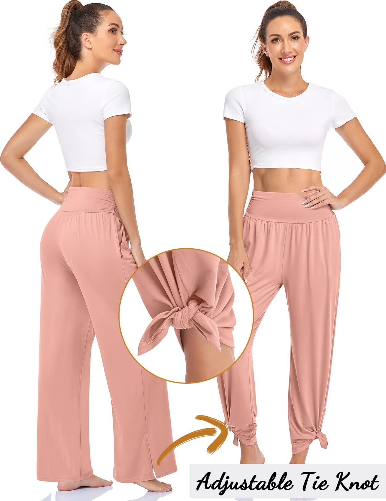 Cegerne Femmes Taille Haute Fente Pantalon de Yoga Stretch Large Pantalon De Survêtement De Sport Pantalon