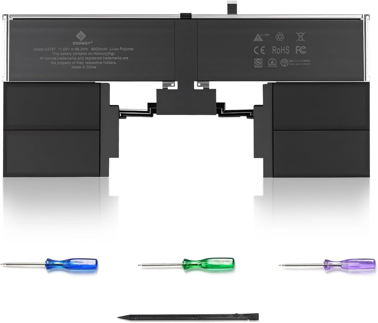 E EGOWAY A2941 A2797 Laptop Battery Replacement for MacBook Air 15 Inch M2 (2023), EMC 8301, 6000mAh Capacity