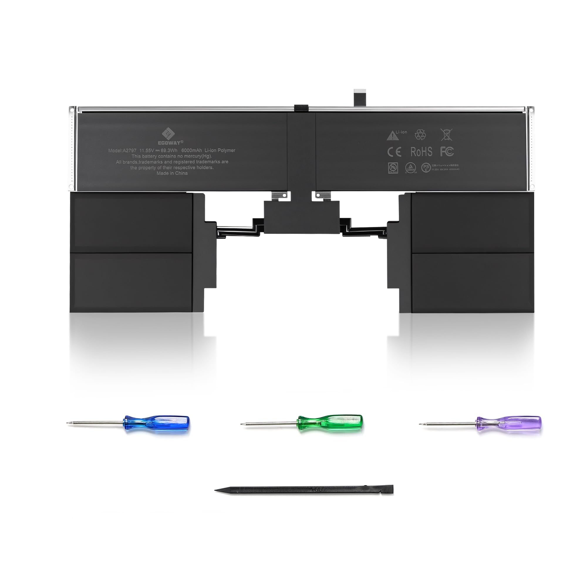E EGOWAY A2941 A2797 Laptop Battery Replacement for MacBook Air 15 Inch M2 (2023), EMC 8301, 6000mAh Capacity