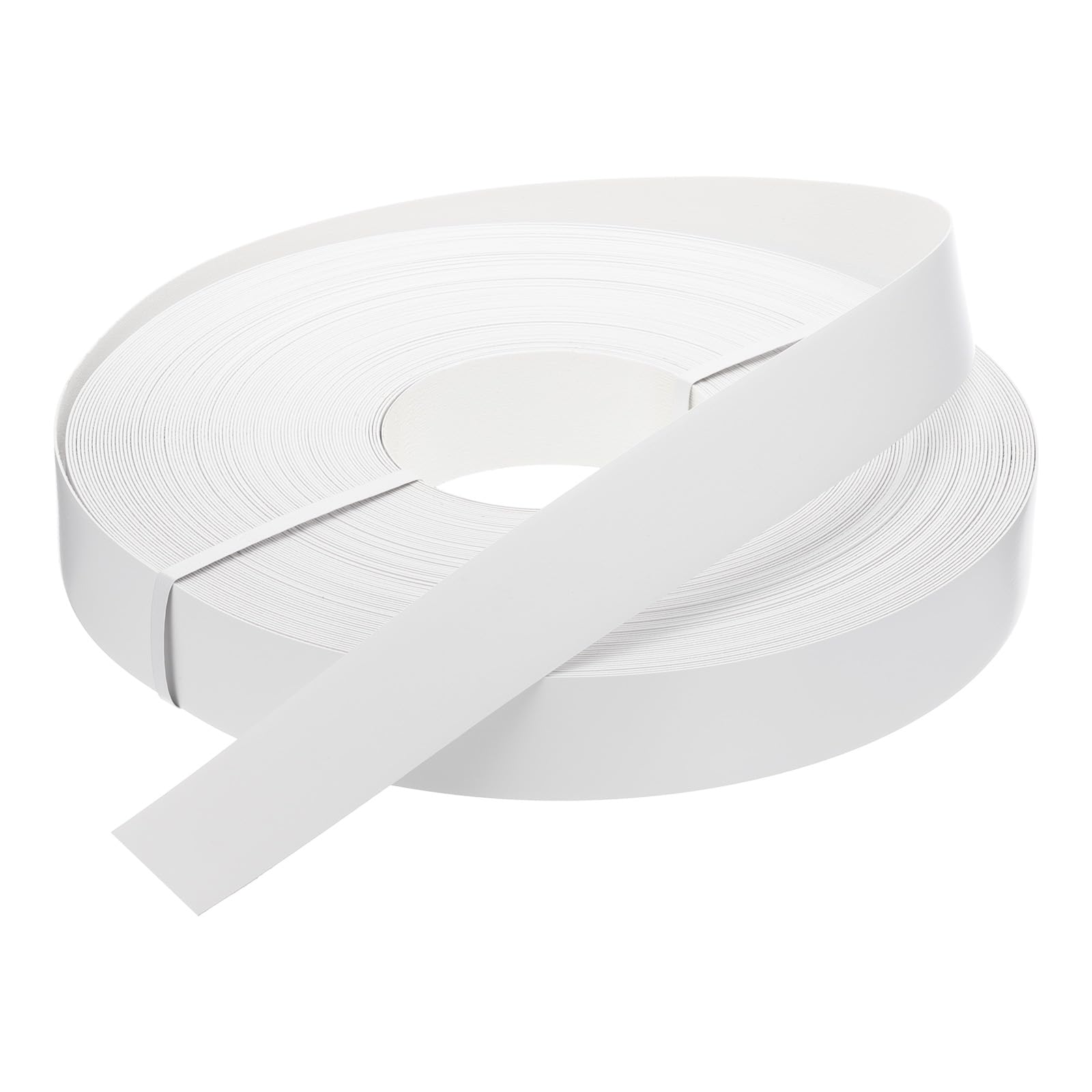 sourcing map White Edge Banding 76 m x 55 mm Veneer Tape Pre-glued Flexible Plywood Edge Banding with Hot Melt Adhesive for Furniture Restoration(250ft x 2-5/32")