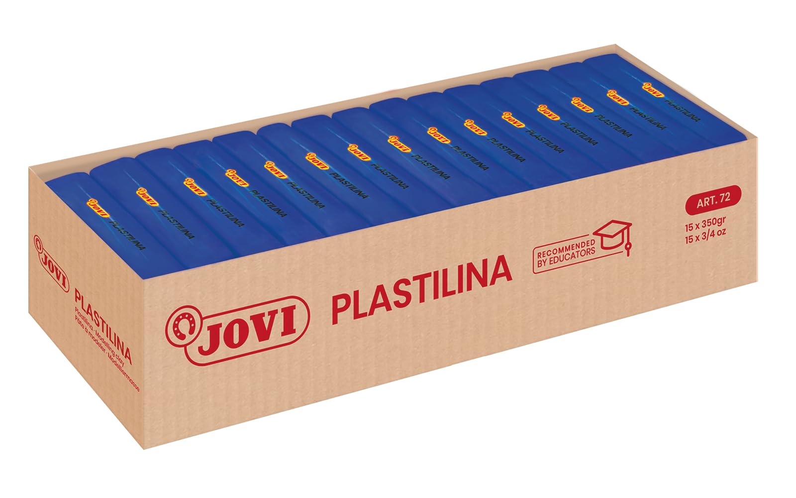 Jovi - Pudełko modeliny w 100% roślinnej, 15 x 350 gram granulek, ciemnoniebieskie, bezglutenowe (7213)