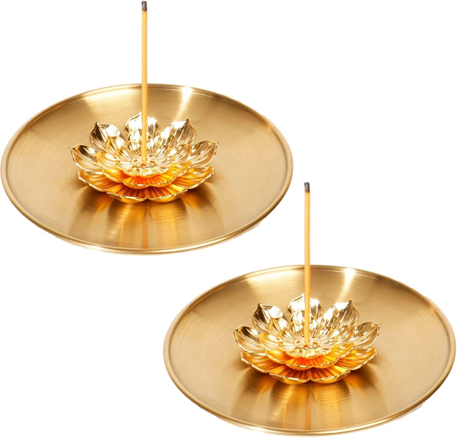 ESOLEI 2Pack Golden Lotus Incense Holder for Sticks Cool Incense