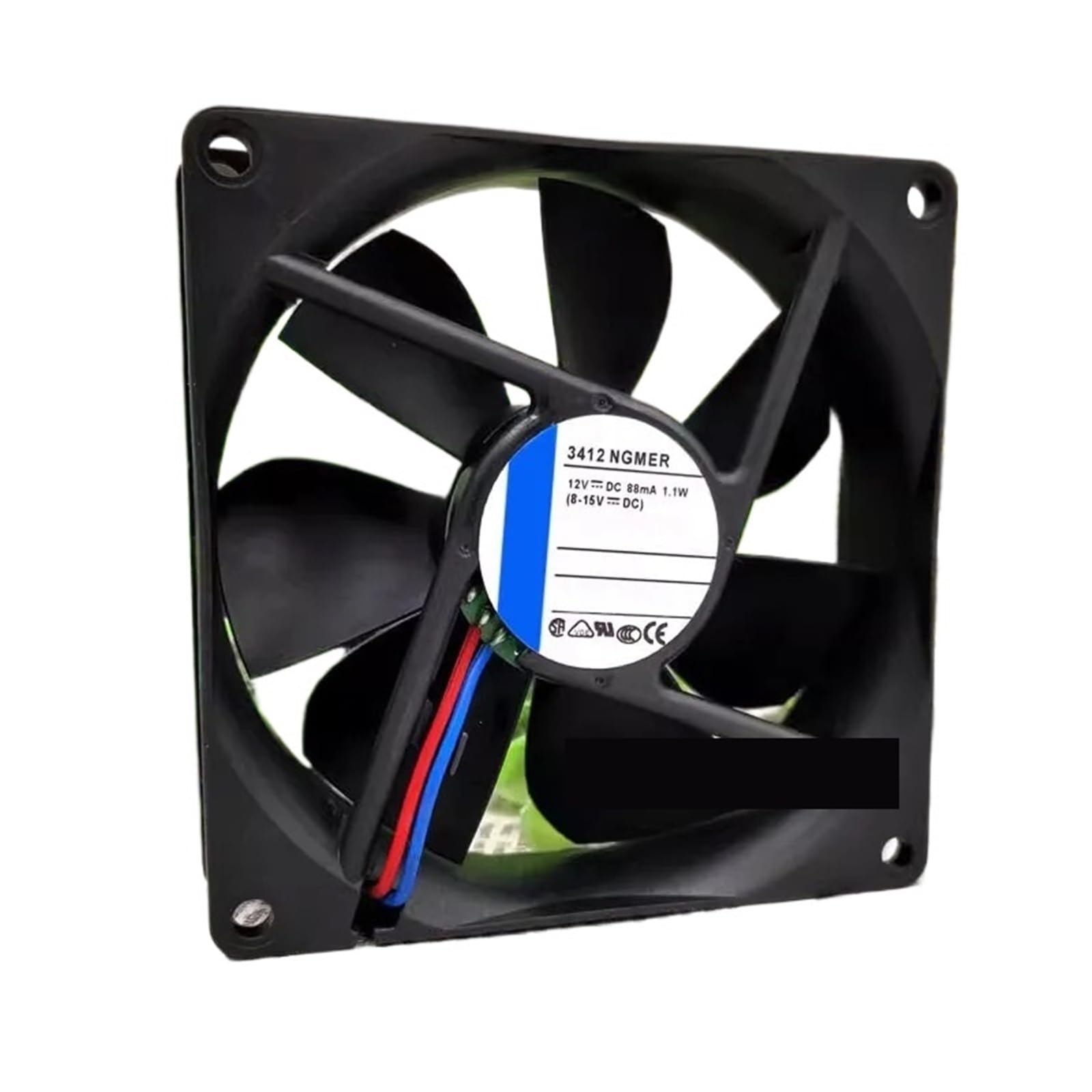 BRODEFUP Axial flow fan 2-wire 88mA 12V 1.1W frequency converter fan 92x92x25mm 3412 NGMER Silent Cooling Fan