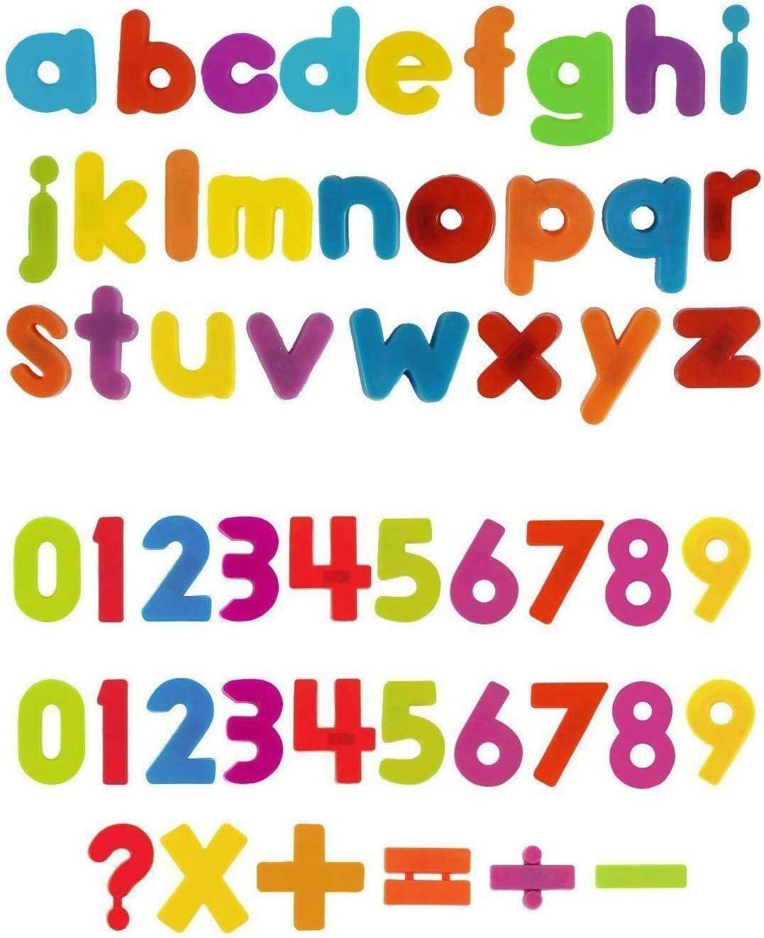 52 Magnetic Fridge Letters, Numbers & Symbols in a Tub, Great Way for Children to Learn ABC Alphabet and to Count, Educational Learning Toy, Ideal for Preschool Spelling & Counting, Home School Games