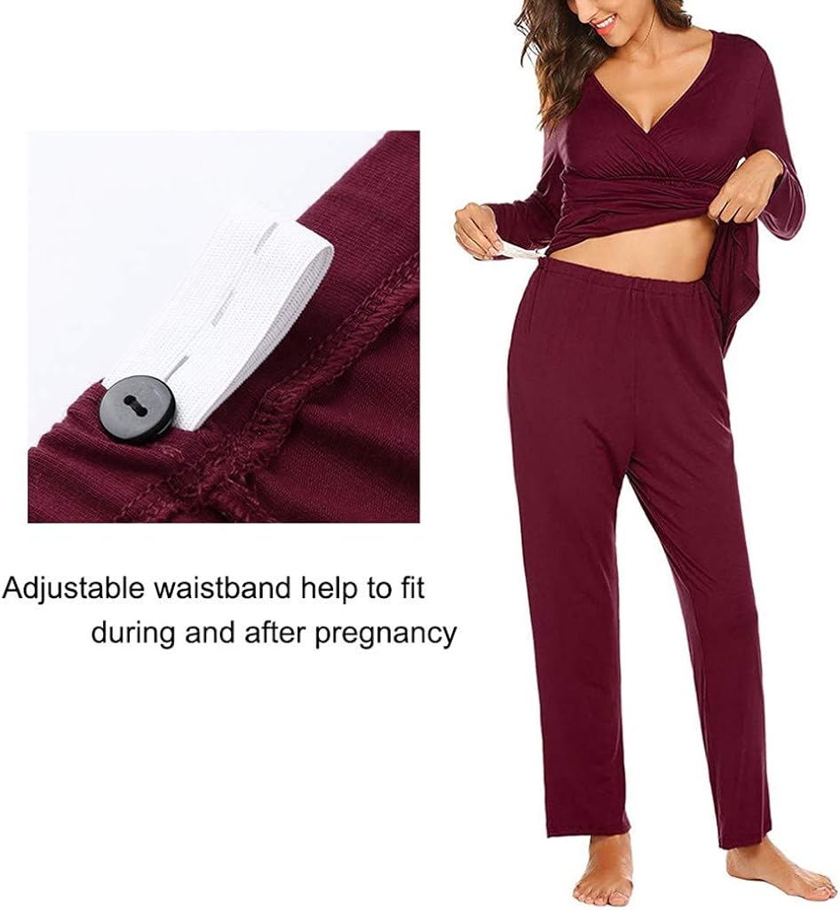 T-Shirt Long Baby Tops+Pants Nursing Maternity Women Suit Pajamas Sleeve Set Maternity Set & Suit at  Women’s Clothing store