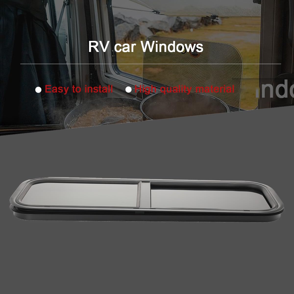 Wohnmobil Fenster Wohnwagen Schiebefenster RV Camper Fenster Wohnwagenfenster mit fliegengitter, Insektenschutz Sonnenschutz Schiebefenster für Wohnmobile Anhänger 900 x 300mm