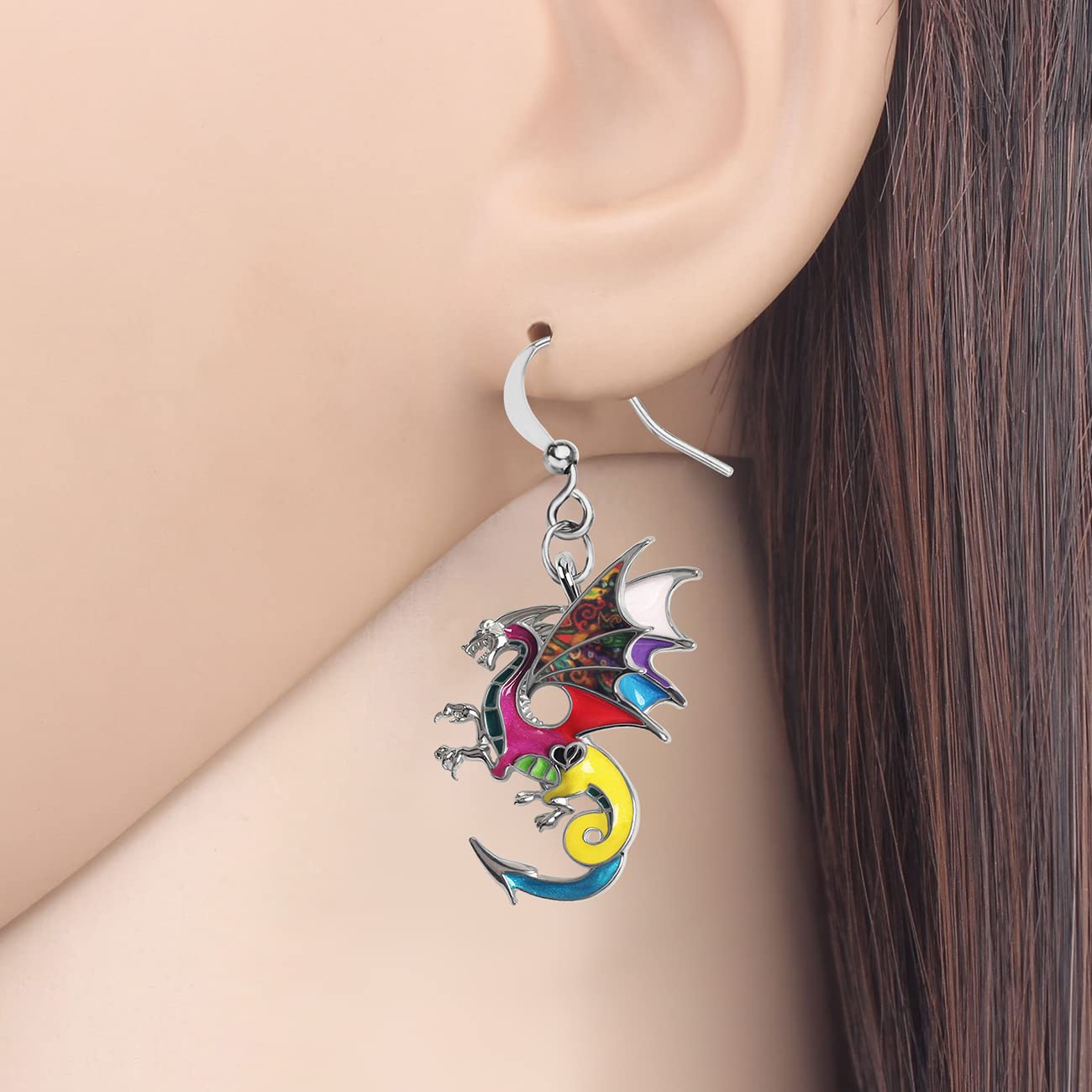 NEWEI Fantasía Pendientes Dragón Dangle Unique Dragon Joyería para Mujeres Niñas