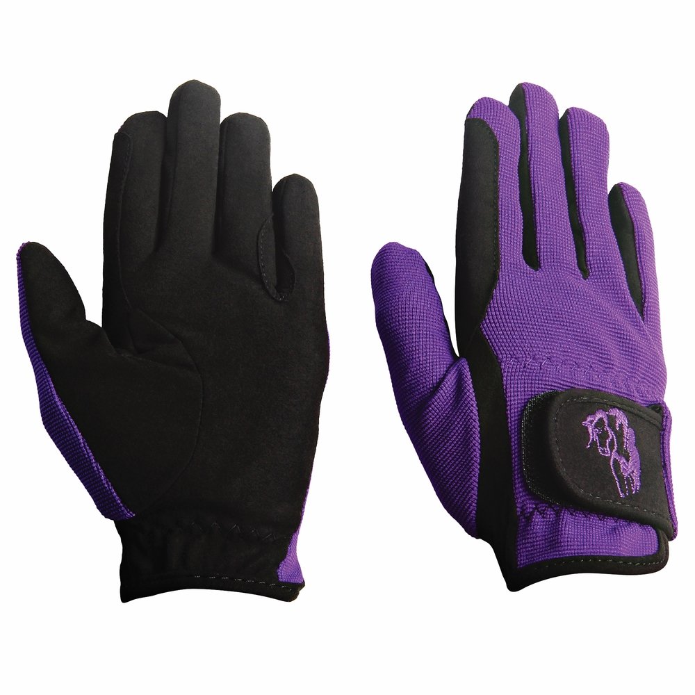 TuffRider Children's Performance Gloves (Purple, M)