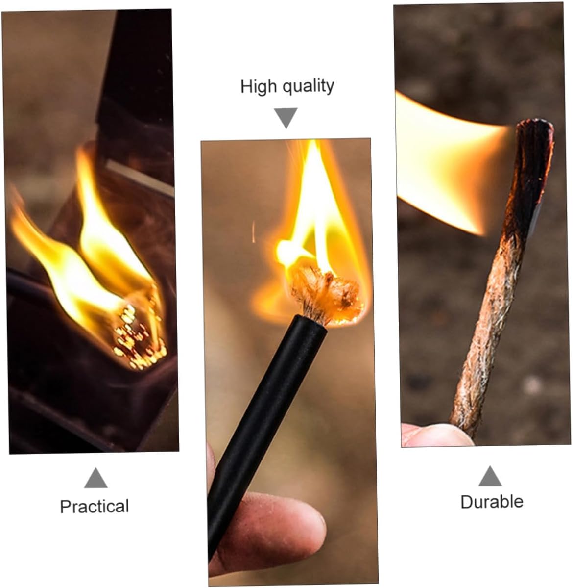 YARNOW 2pcs Fire Starter Rope with Wax Core, Flammable Hiking Camping Fire Starters for Survival and Emergency Outdoor Use