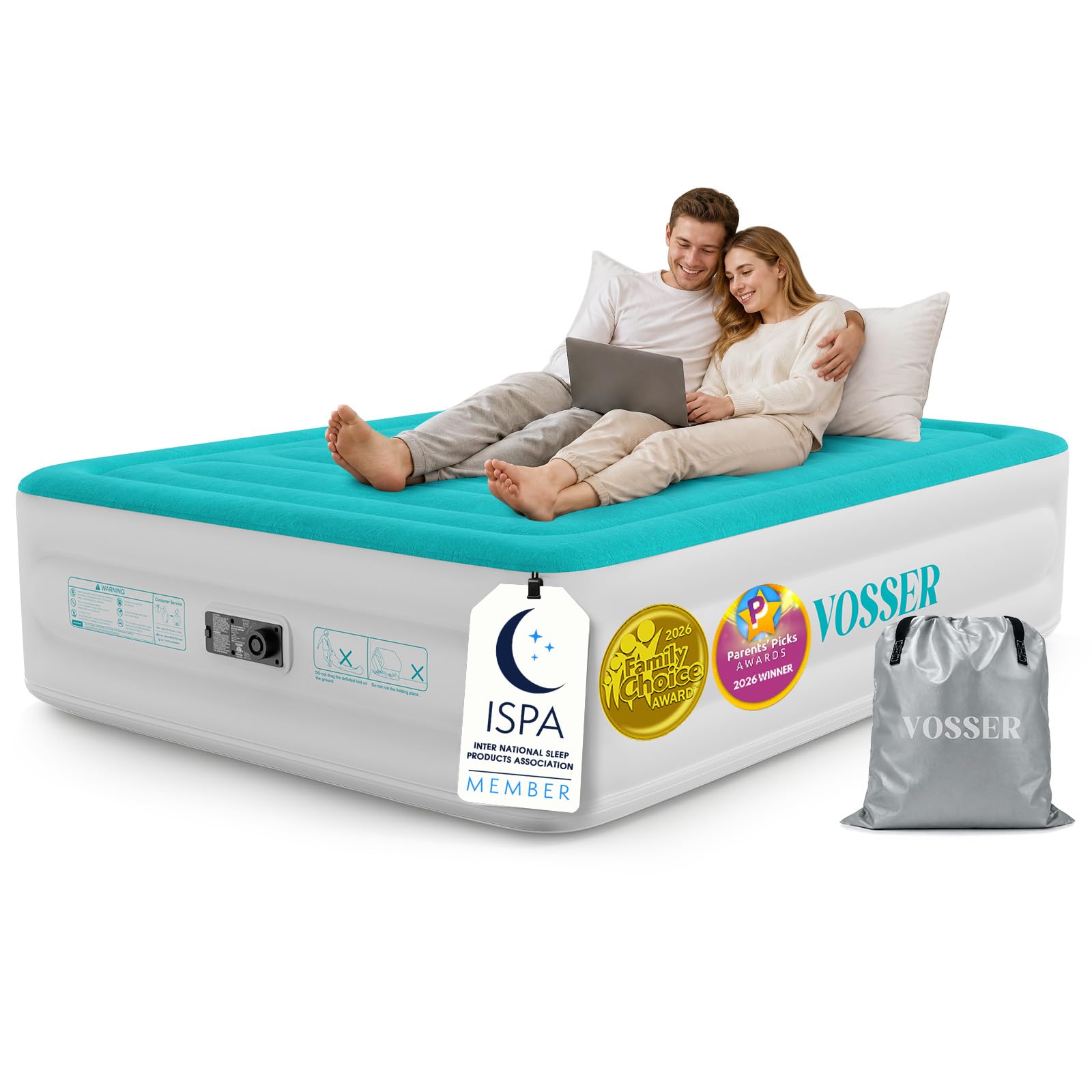 Photo 1 of VOSSER Queen Air Mattress with Built-in Pump, 18" Raised