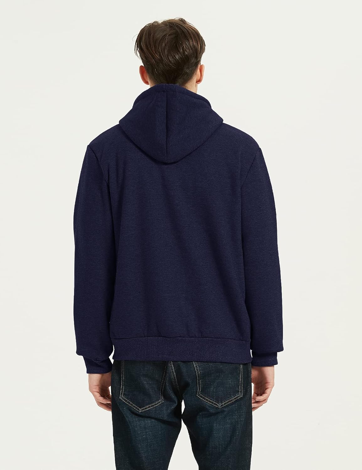 Flygo Men's Sherpa Hoodie Jacket Fleece Lined Zip Up Warm Hoodies Sweatshirt Winter Zipper Sweater Hooded Coat - Image 2