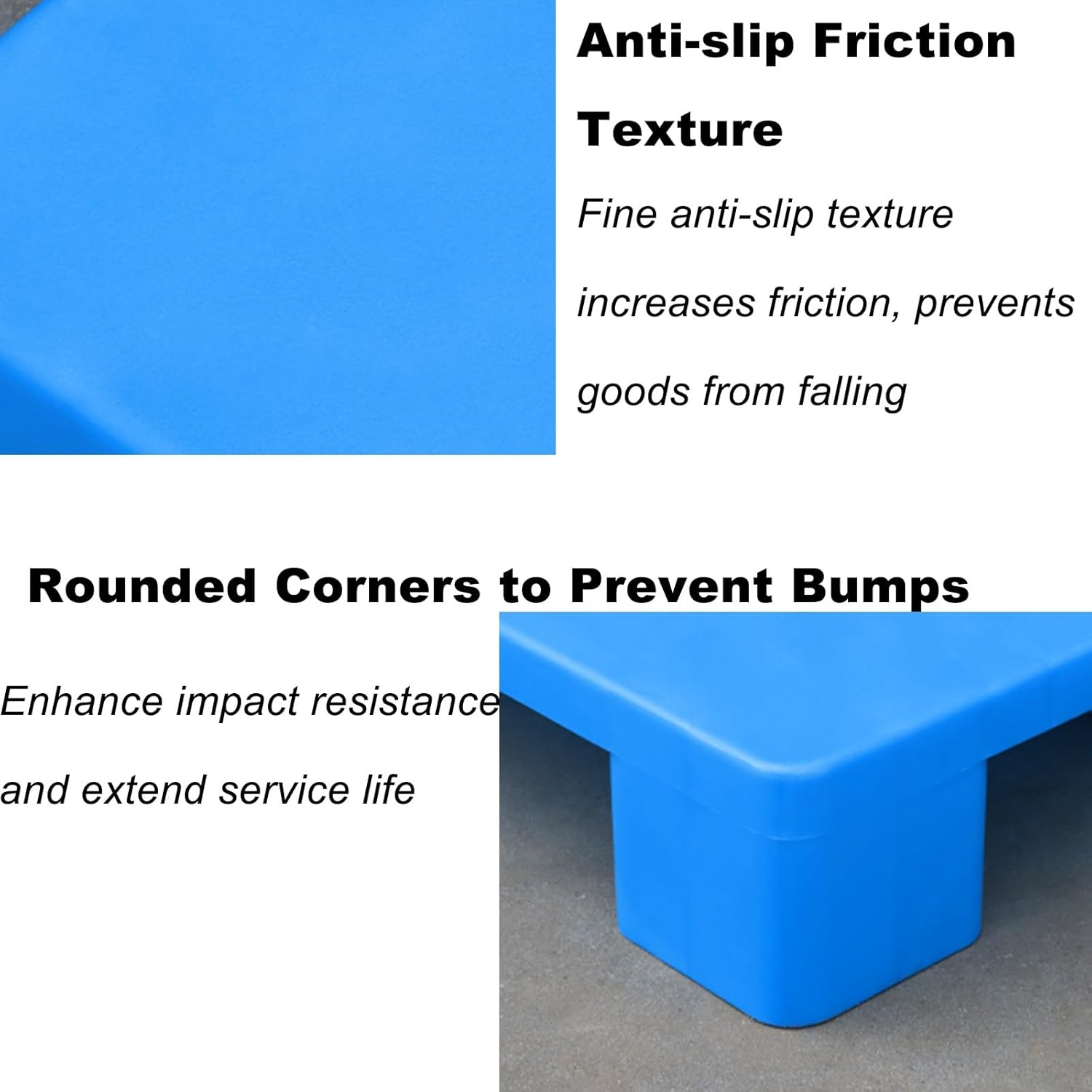 Plastic Pallets, 18x14x6in Waterproof Storage Grid Pad, Moisture Proof Floor Pallets, Suitable for Underground Storage, Supermarkets, Warehouses, Loft Platforms(Green)