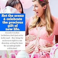 Vista 6 de AmandaCreation - Invitaciones para baby shower con diseño de estrella, color azul y plateado, 20 tarjetas de relleno de 5 x 7 con veinte sobres