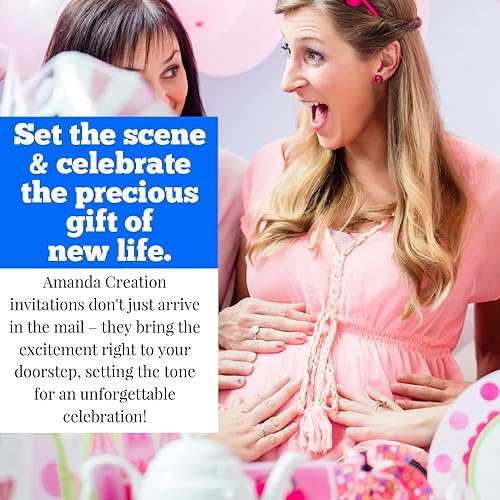 Miniatura 6 de AmandaCreation - Invitaciones para baby shower con diseño de estrella, color azul y plateado, 20 tarjetas de relleno de 5 x 7 con veinte sobres