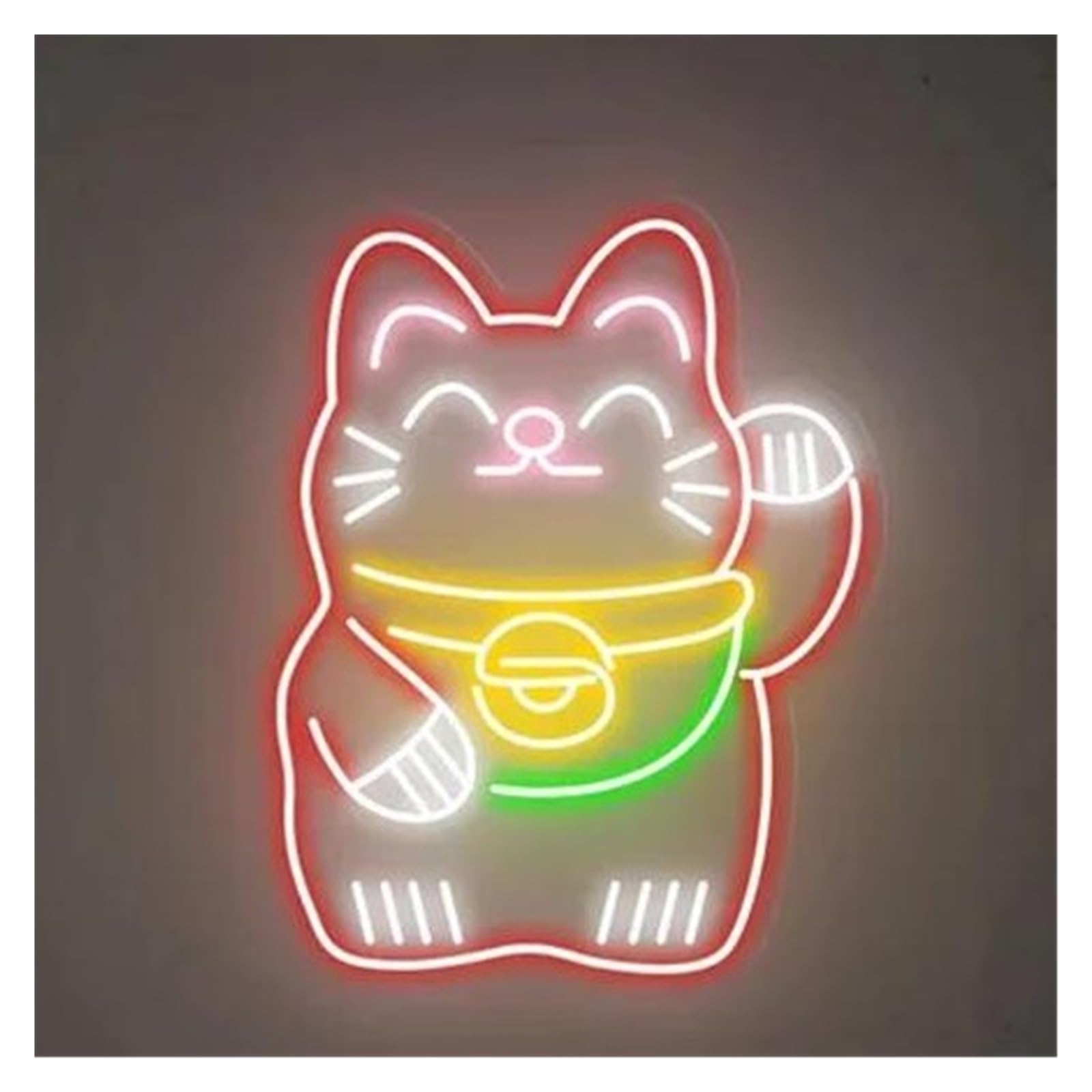 Shouxi B Sign Lamp Lucky Cat Neon Sign Japanese Fortune Cat Light Us Powered For Restaurant Usiness Edroom Room Shop Store Ar Cafe Decor(,55Cm)
