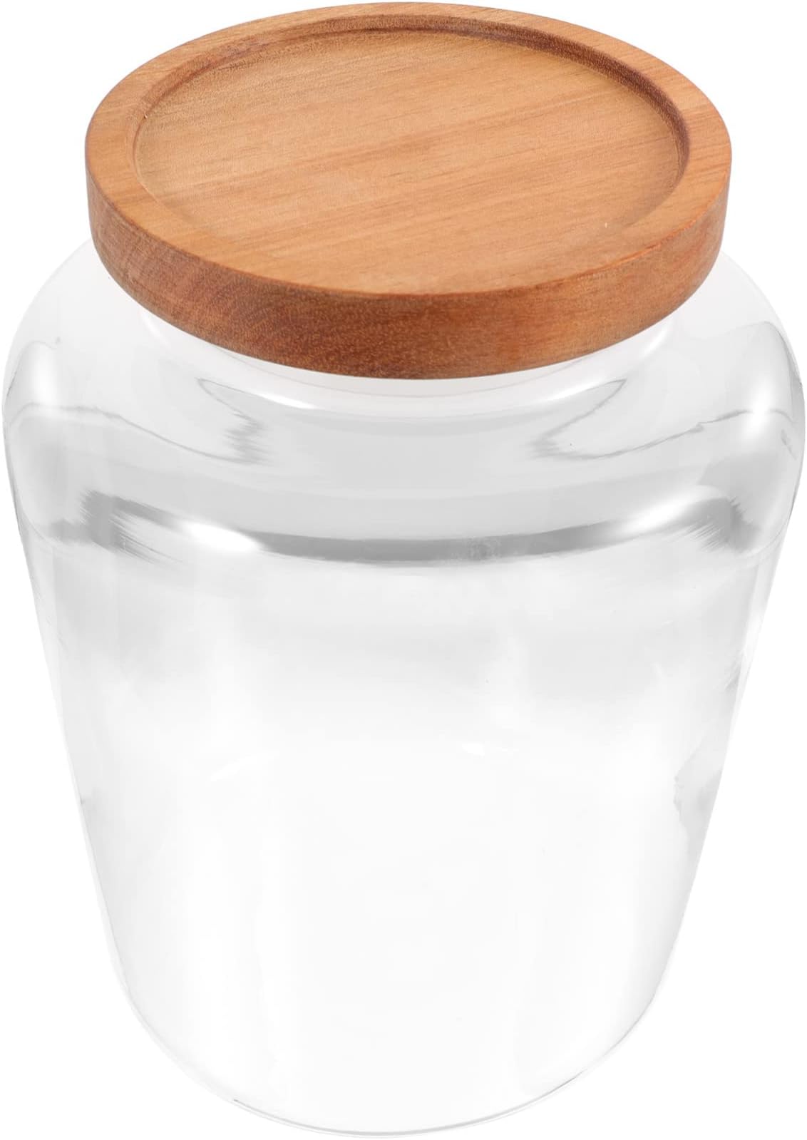 ISolayTea Tin Glass Jars Glass Food Storage Jar: Airtight Wooden Lid 1.5L Cereal Can Tea Canisters Snack Candy Pasta Cookie Sealed Food Container For Soybean Grains Tea Sugar Cookie J