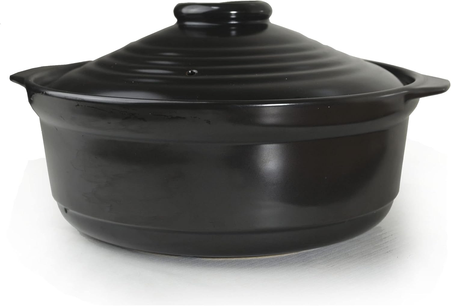 Casserole Clay Pot Heat-resistant Premium 100oz Ceramic Bowls Lid Cooking Soup Black (Ceramics Lid)