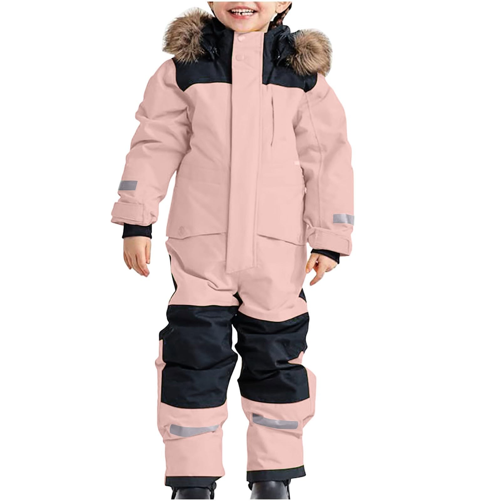 Traje de nieve para niños, traje de esquí para niños, mono térmico de esquí, mono de nieve cálido para invierno, traje de invierno a prueba de viento con capucha extraíble, traje para barro, traje