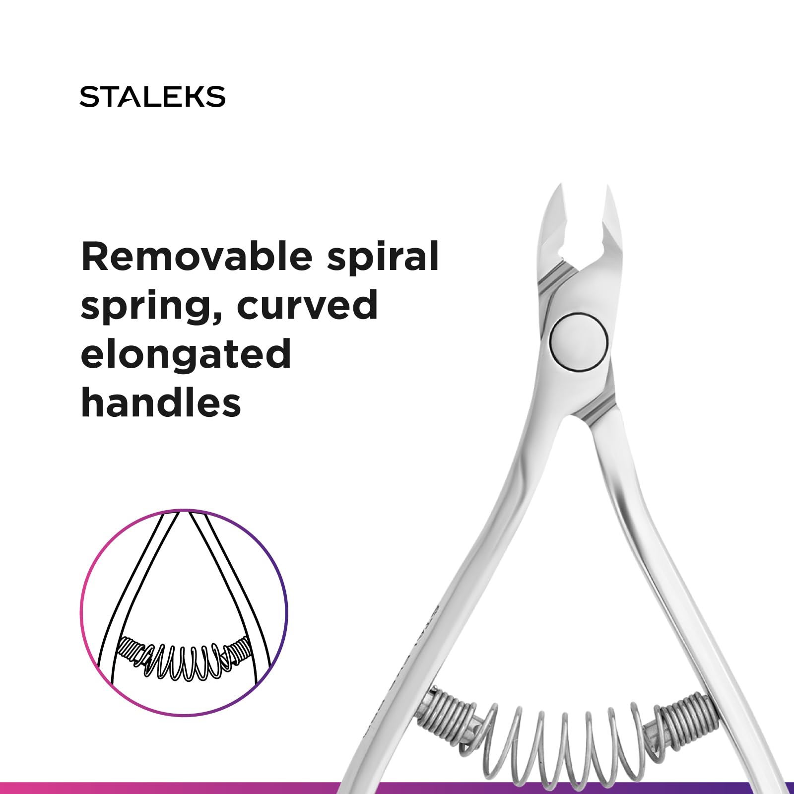 STALEKS Pro - Tronchesine per Pelle Cuticole Professionale, Pinza con Maniglia Curvo (Lunghezza Lama - 6 mm) Expert 81, NE-81-6