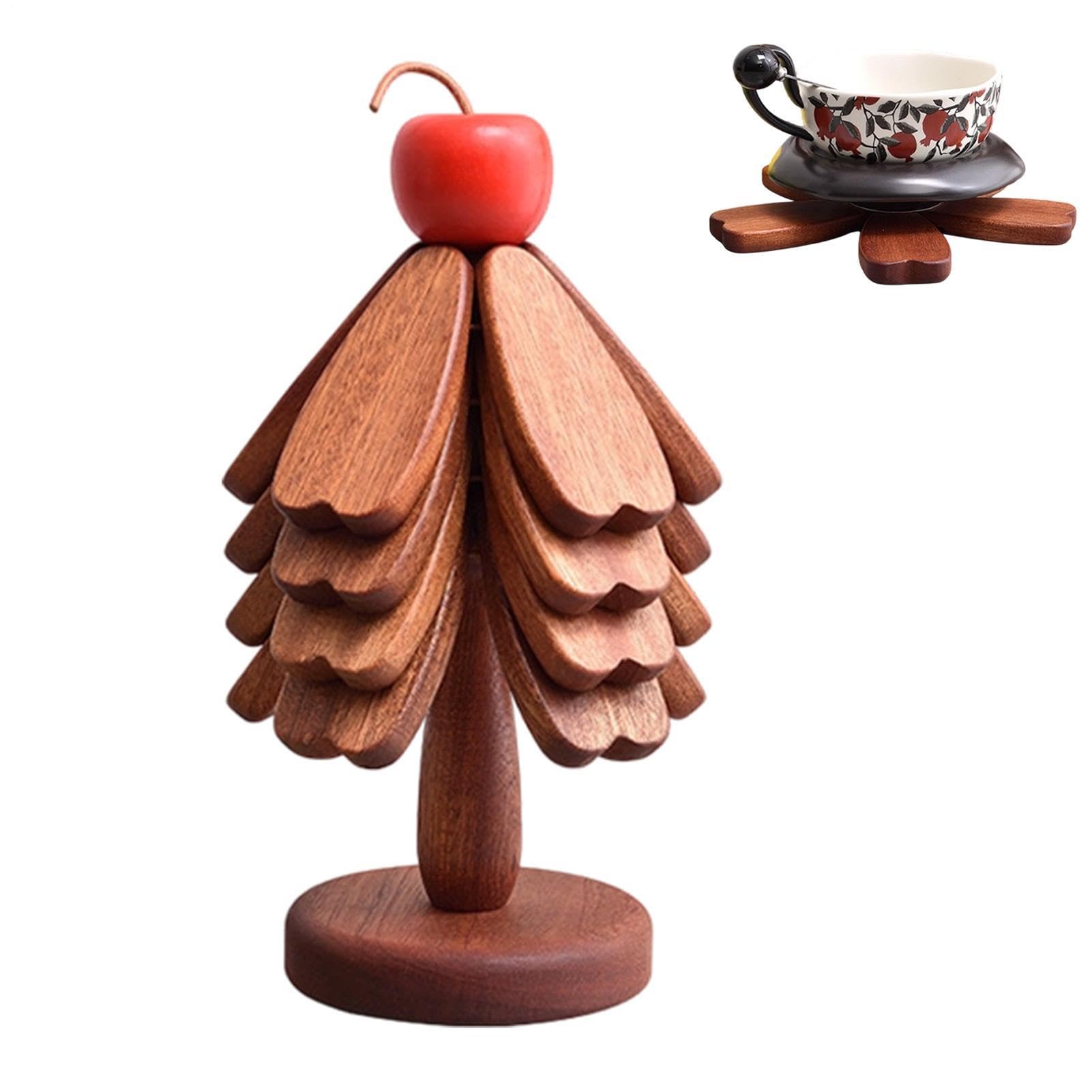 Dessous de Plat en Bois pour Mets Chauds Accessoire de Cuisine Résistant à