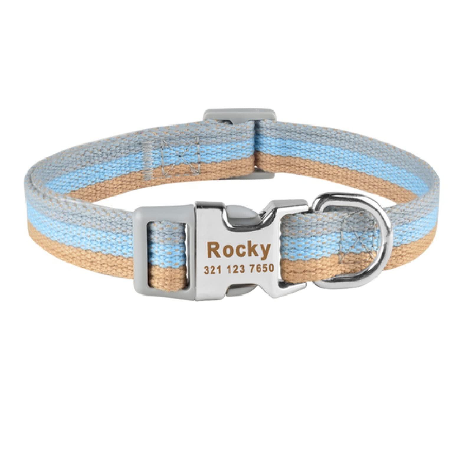 Collier nylon personnalisé chien gravure nom pour balades en toute sécurité