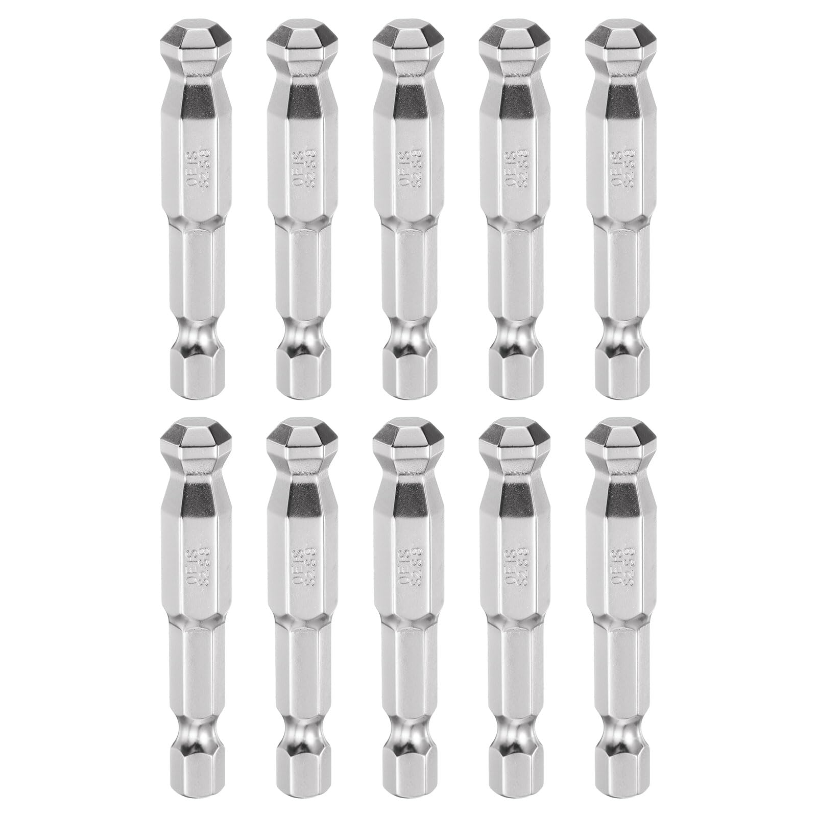 Puntas de destornillador H8 de acero S2 métrico con extremo de bola y vástago hexagonal de 1/4